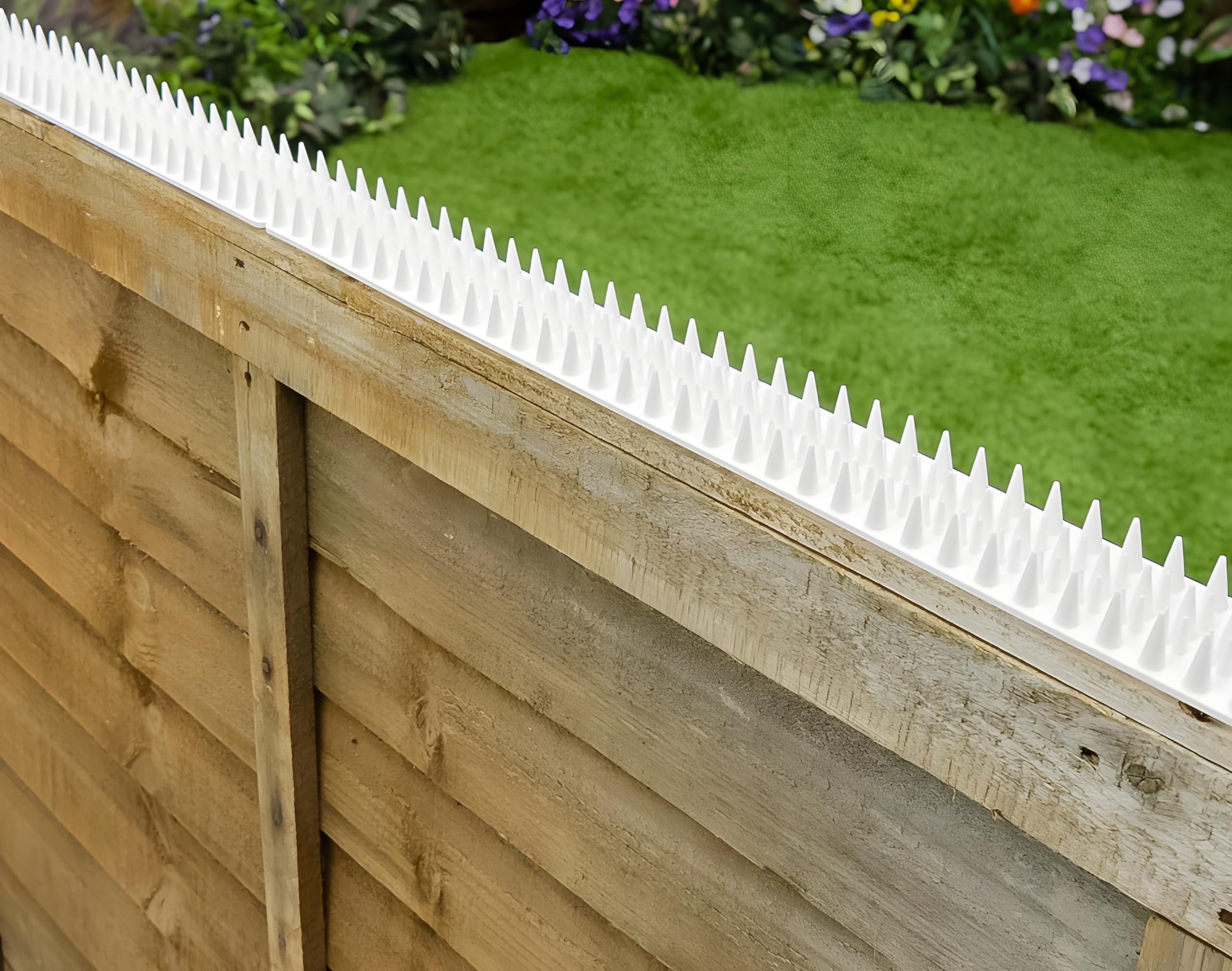 Primrose Fence Spikes - Cat Garden Wall Security Anti Climb Detterent Spike Strips - Clear - Pack of 8
