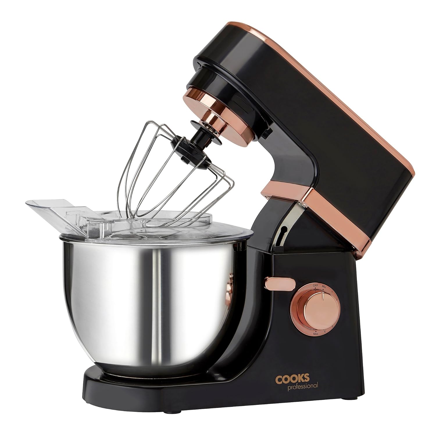 Electric Stand Mixer Food Processor, 5 Litre Mixing Bowl with Splatter Guard, 800W, 2 Year