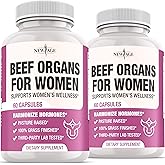 NEW AGE Beef Organ Supplement for Women - Beef Liver, Kidney, Heart and Uterus Tissue, Supports Women's Overall Energy and Health - Pasture Raised, Grass Fed - No Fillers - 120 Capsules