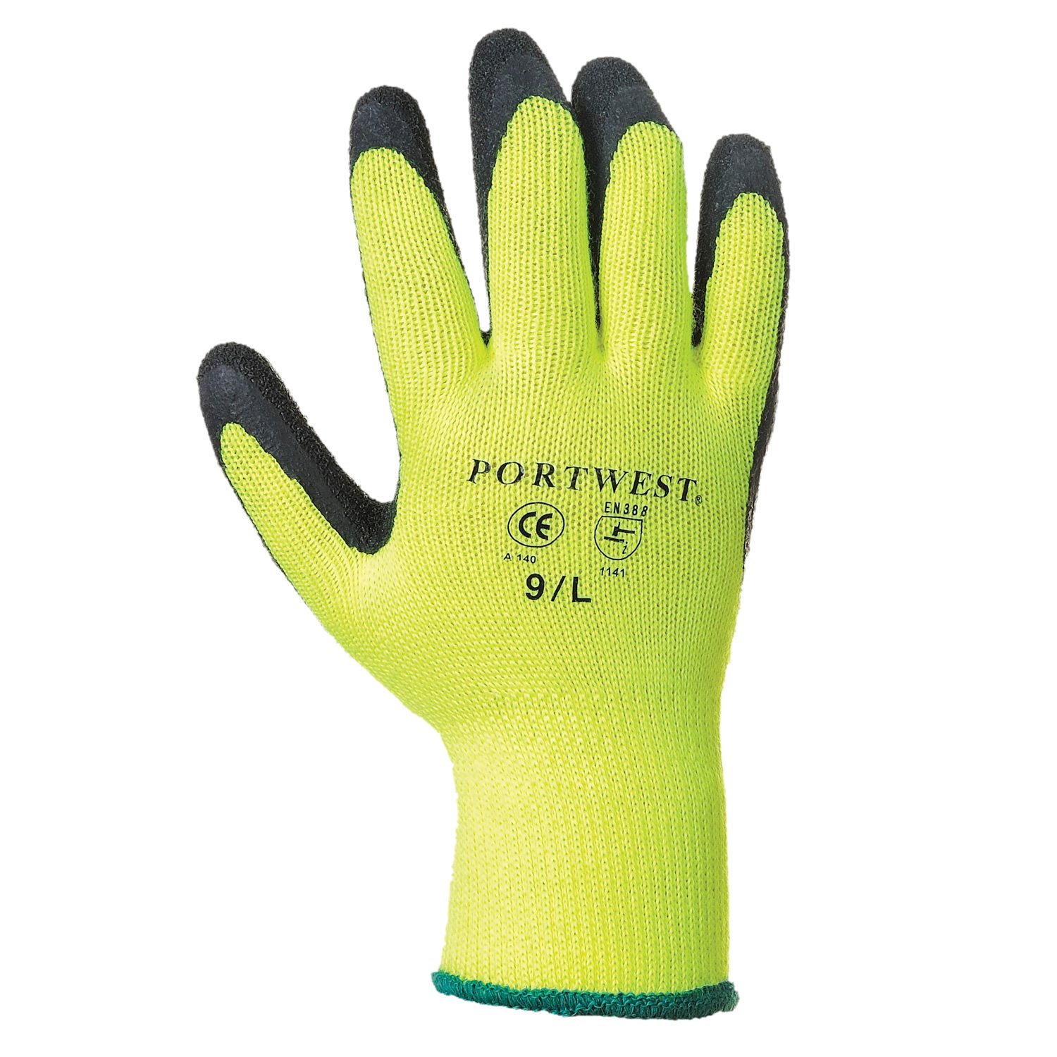 Portwest A140 Heavy Duty Thermal Grip Glove - Latex Black, X-Small, XS (Pack of 2) - Image 4