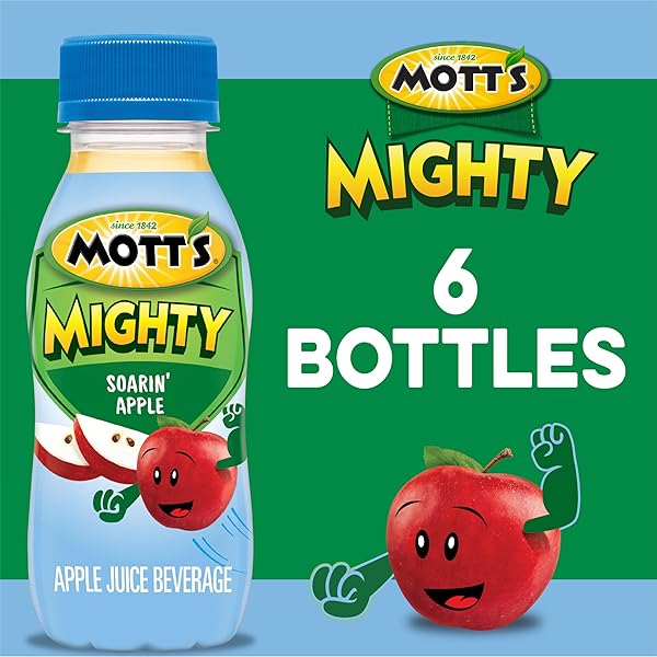 MOTT’S MIGHTY SOARIN’ APPLE JUICE DRINK, 8 FL OZ BOTTLES, 6 PACK