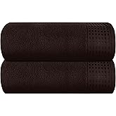 GLAMBURG 100% Cotton Oversized 2 Pack Bath Sheets 35x70, Ultra Soft Highly Absorbant Compact Quickdry & Lightweight Large Bath Sheet Set, Ideal for Gym Travel Camp Pool - Chocolate Brown