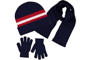 POLAR WEAR Polarwear Boys Hat,scarf & Glove Set-Kids Cold Weather Winter Accessories-Childrens 3 Pc Beanie Set-Big Boys Hat Scarves sets