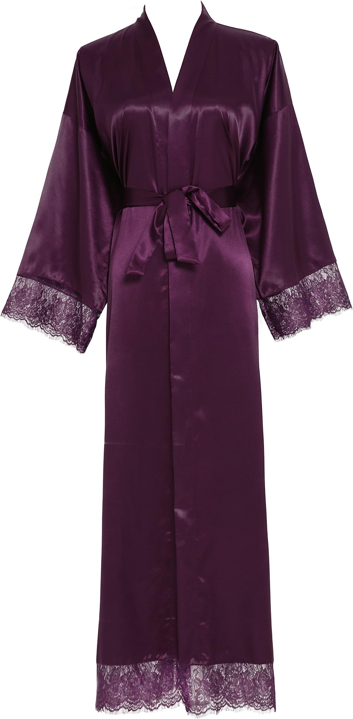 Women's Kimono Robe Long Lace Trim Bridesmaid Robes Bridal Robe…