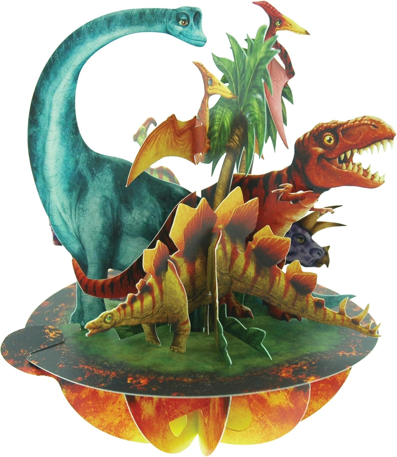 SANTORO Pirouette, 3D Pop Up Greeting Card - Jurassic Dinosaurs - for Boys Girls, Nephew, Niece, Kids, Family