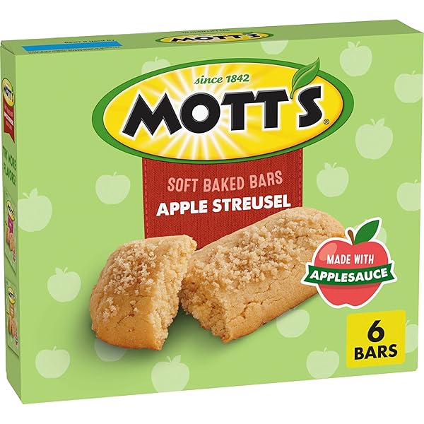 MOTT’S SOFT BAKED BARS, APPLE STREUSEL, MADE WITH...