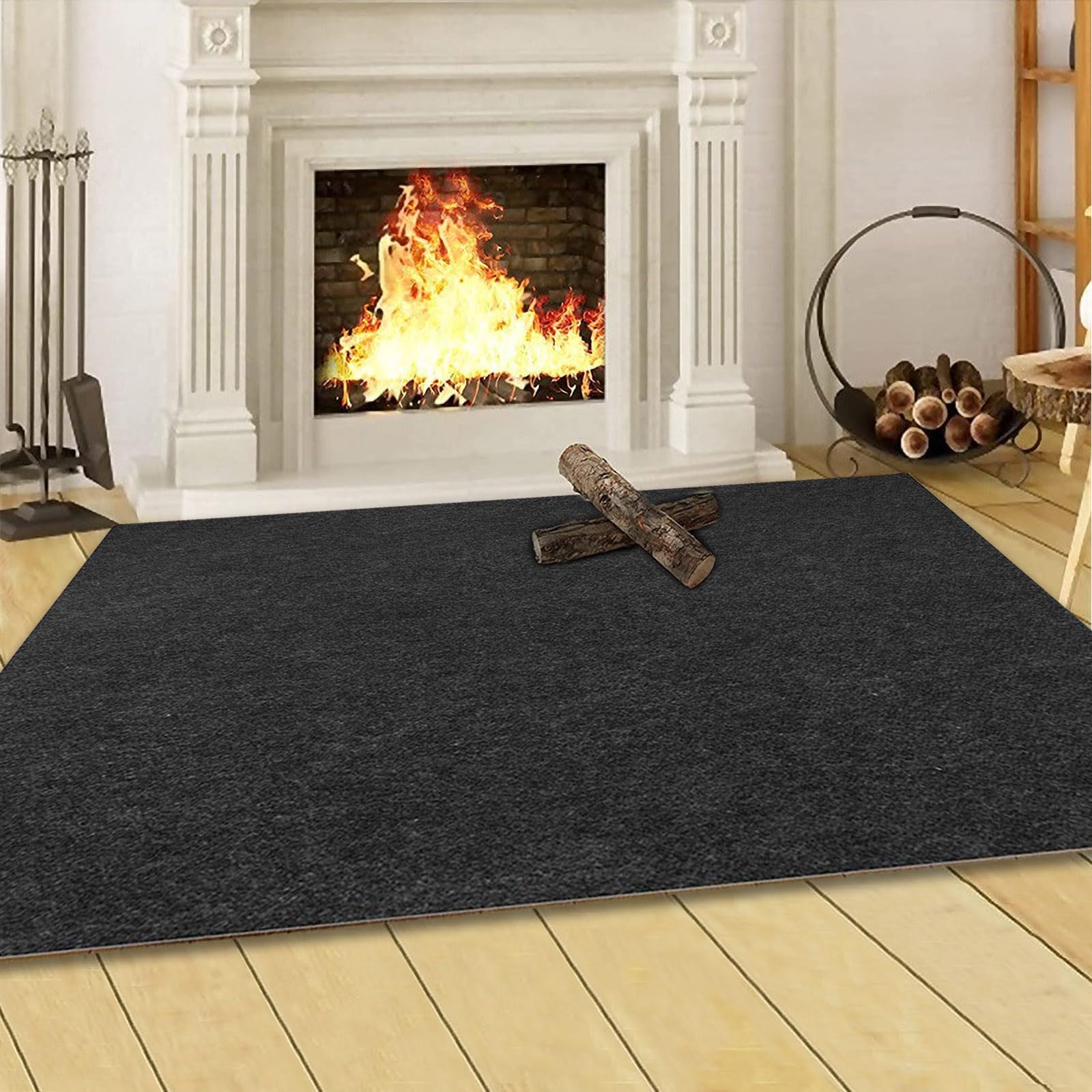 Fireproof Fireplace Hearth Rug Non Slip Protection Mat Flame Resistant Pad for Fireplace,Stove Protection