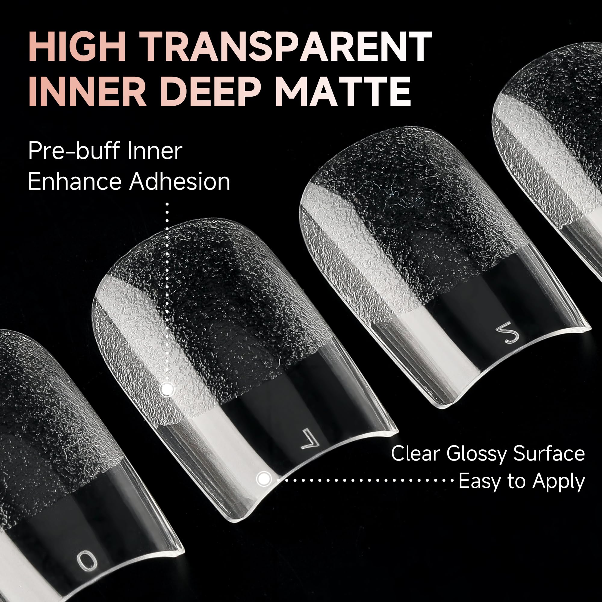 UNA GELLA Short Square Nails - Pre-buff Matte Gel Nail Tips Short Square 120pcs Clear Square Full Cover False Fake Nail Tips for Nail Extension DIY Home Salon 12 Sizes for Women - Image 5