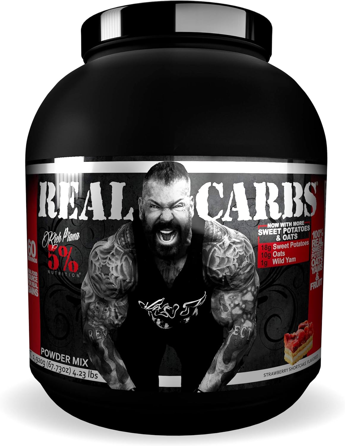 5 Nutrition Rich Piana Real Carbs, 1800 g, Strawberry Shortcake