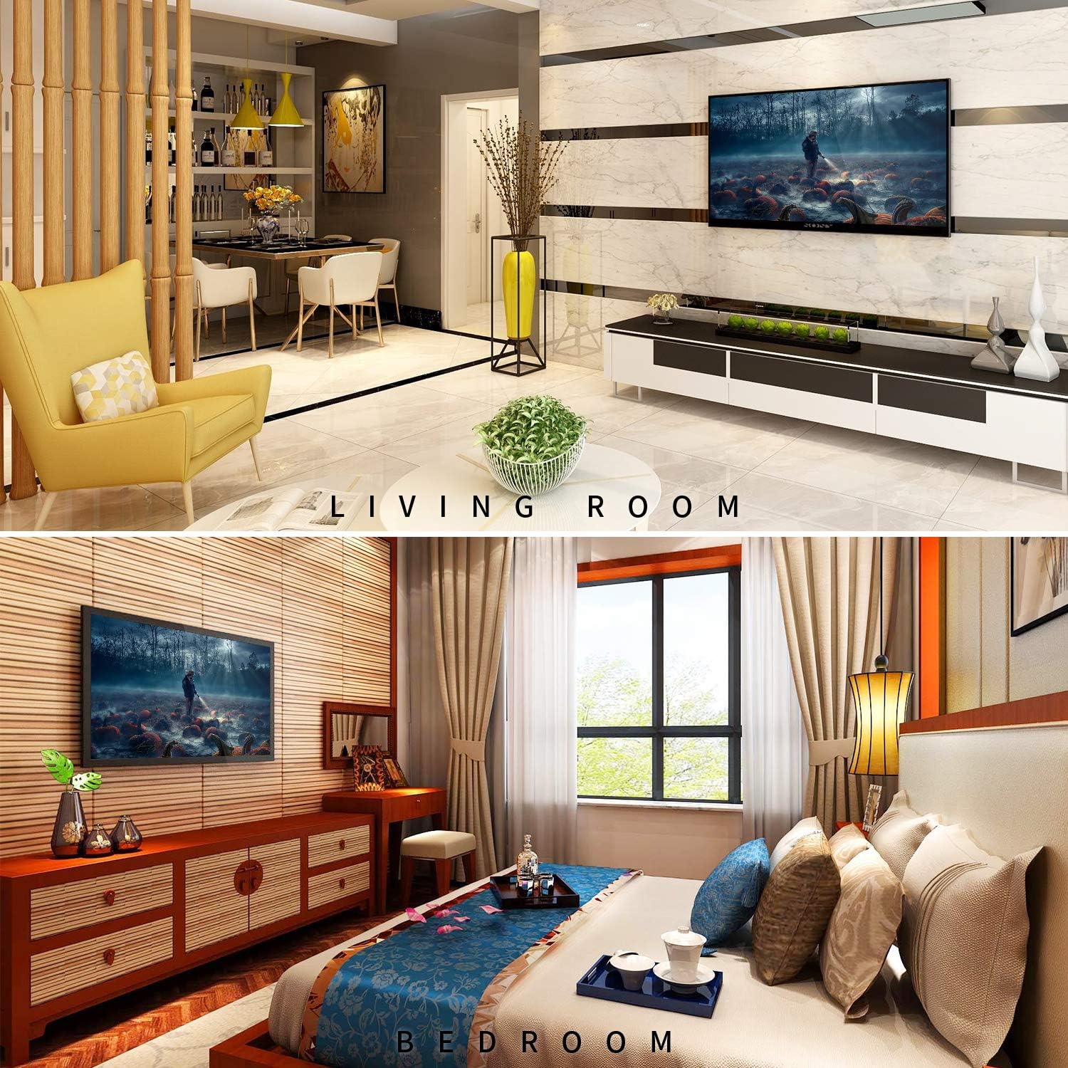 KELIIYO Hdmi Splitter 1 in 4 Out V1.4b Powered Hdmi Video Splitter with AC Adaptor Duplicate/Mirror Screen Monitor Supports Ultra HD 1080P 2K and 3D Resolutions (1 Input to 4 Outputs): Electronics