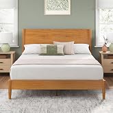 Zinus Allen Mid Century Wood Platform Bed Frame, King | Solid Wood Foundation, Wood Slat Support, No Box Spring Needed, Modern Low Profile Design, Easy Assembly