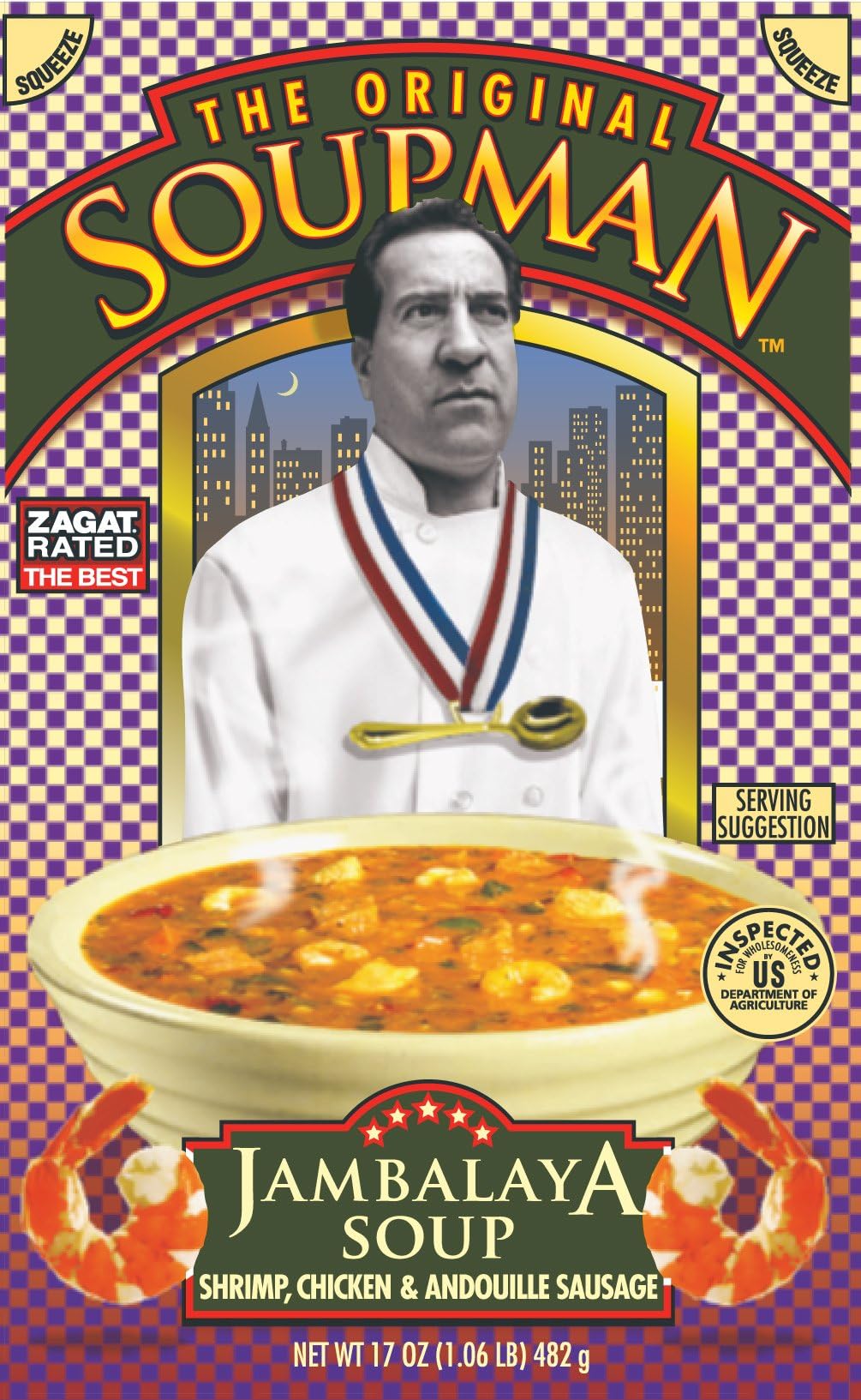 The Original Soupman Jambalaya Soup with Shrimp, Chicken and Andouille Sausage, 17 Ounce (Pack of 6)