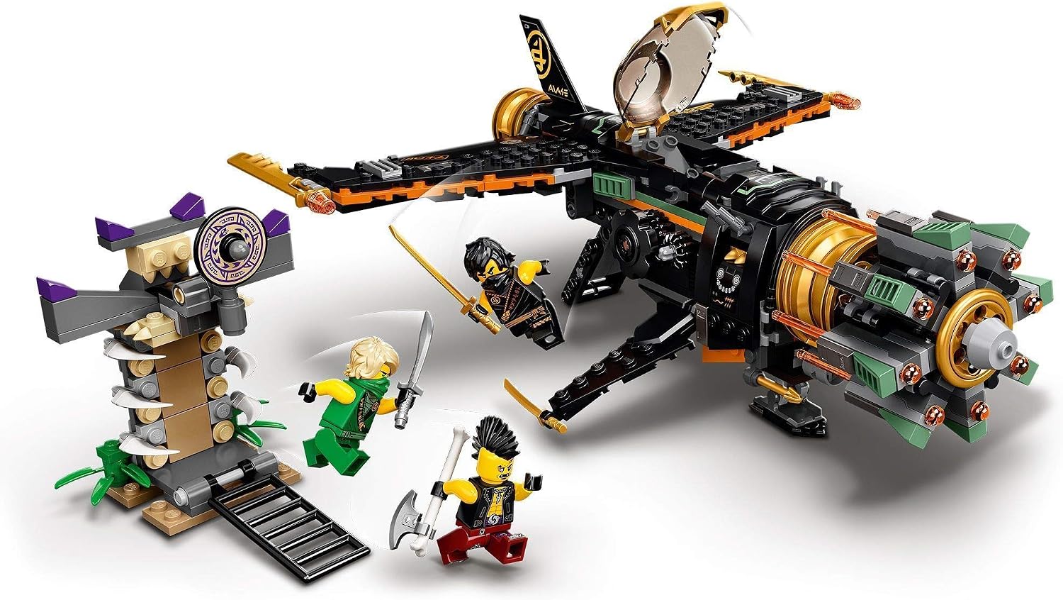 LEGO 71736 NINJAGO Legacy Boulder Blaster Aeroplane Toy with Prison and Collectible Gold Ninja Kai Figure, Gifts for Boys & Girls - Image 3