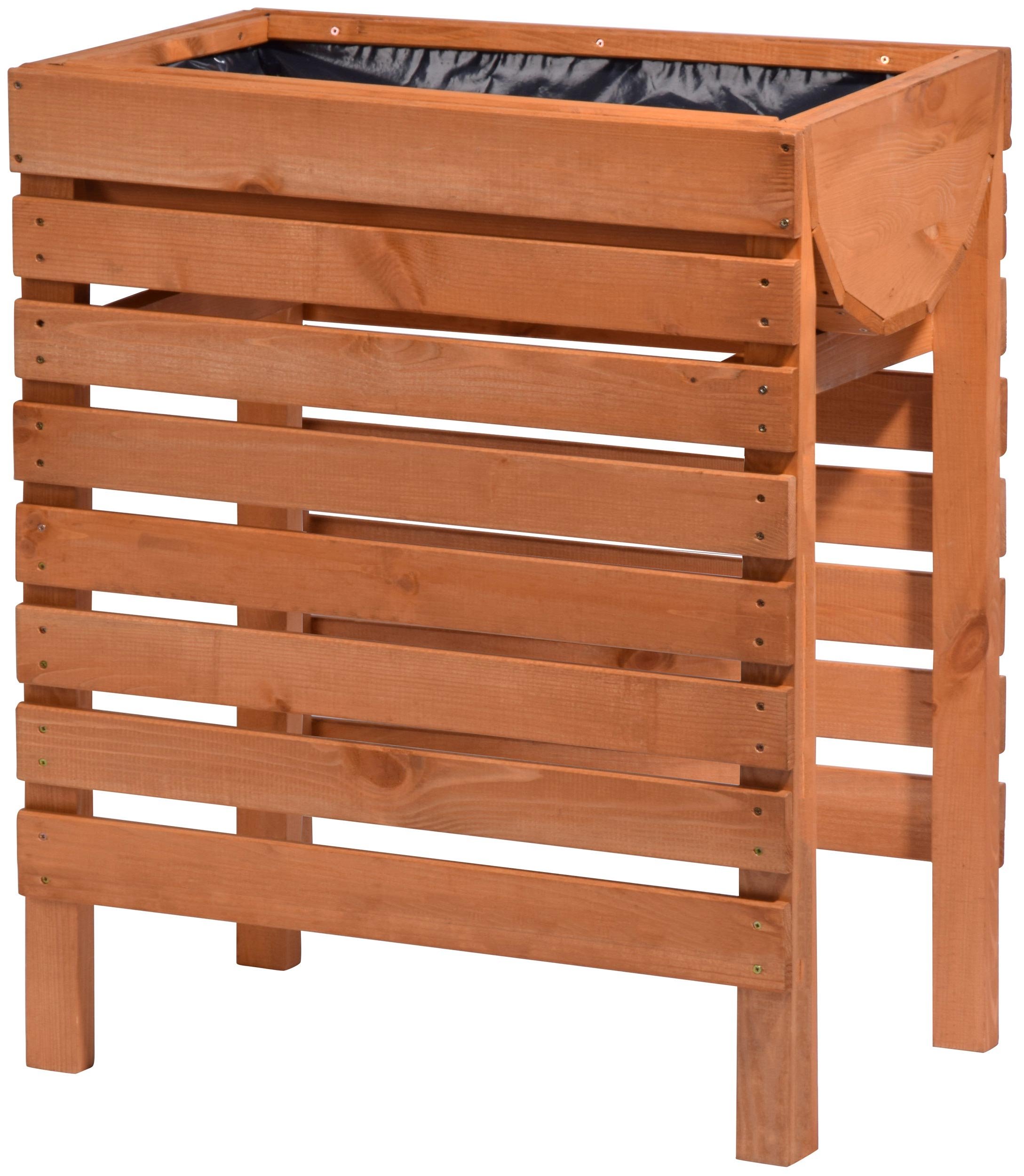 dobar Decorative Raised Bed (Pine Wood, Brown) for the Garden/Raised Table Bed Set for Vegetables, Herbs, Flowers, Flower Beds for Patio, Balcony