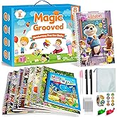 EFCRBS Magic Grooved Writing Practice for Kids 3-8, Reusable Handwriting Practice Books for Kids, Writing Practice for Kids A