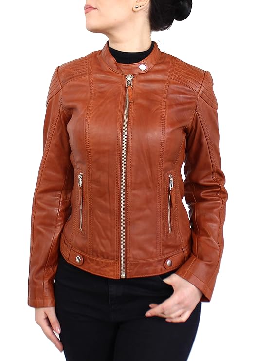 LEDERJACKE Cara - Damen echtem Leder im Rockerstil