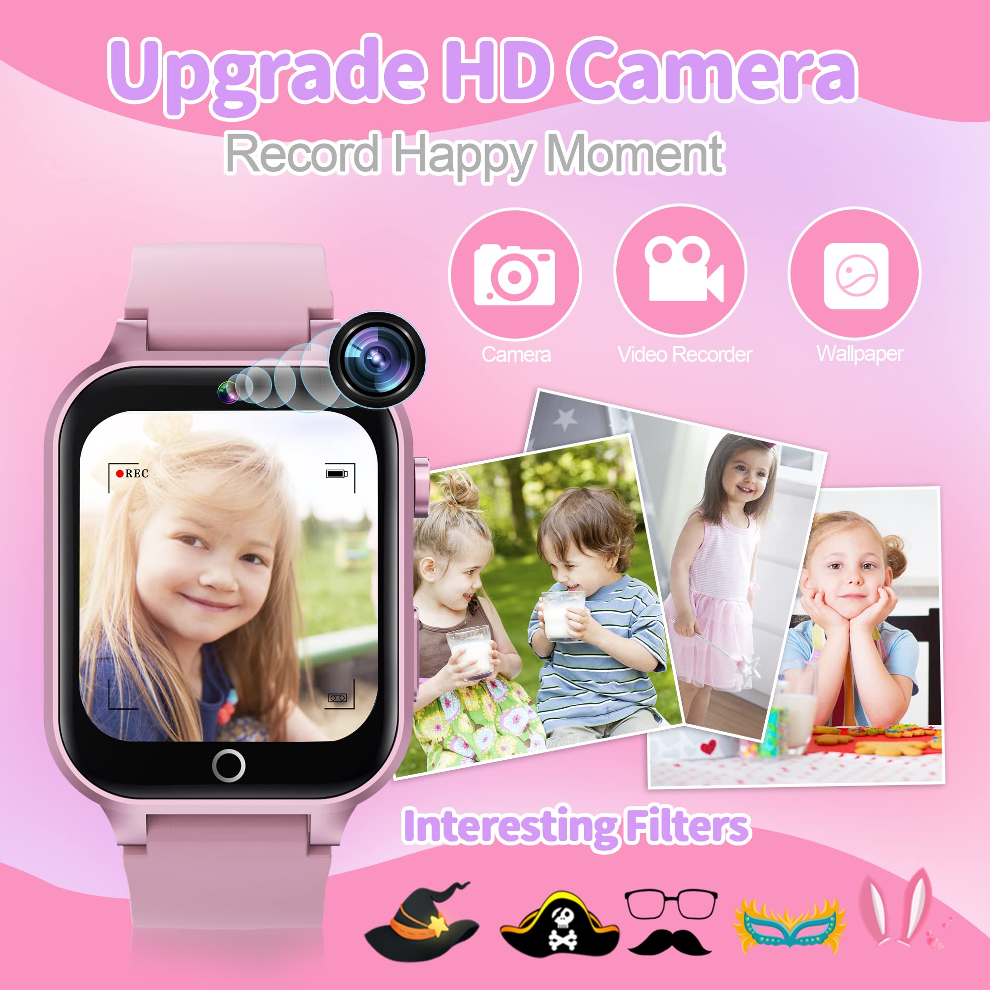 YEDASAH Kids Smart Watch Boys Girls - Smart Watch Smartwatch HD Touchscreen Camera 26 Games Music Player Video Alarm Step Counter, Kids Watch for Boys Girls Toys Birthday Gifts for 4-12 Years Old