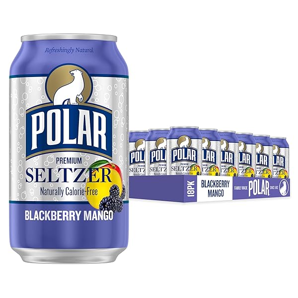 POLAR SELTZER WATER BLACKBERRY MANGO, 12 FL OZ...
