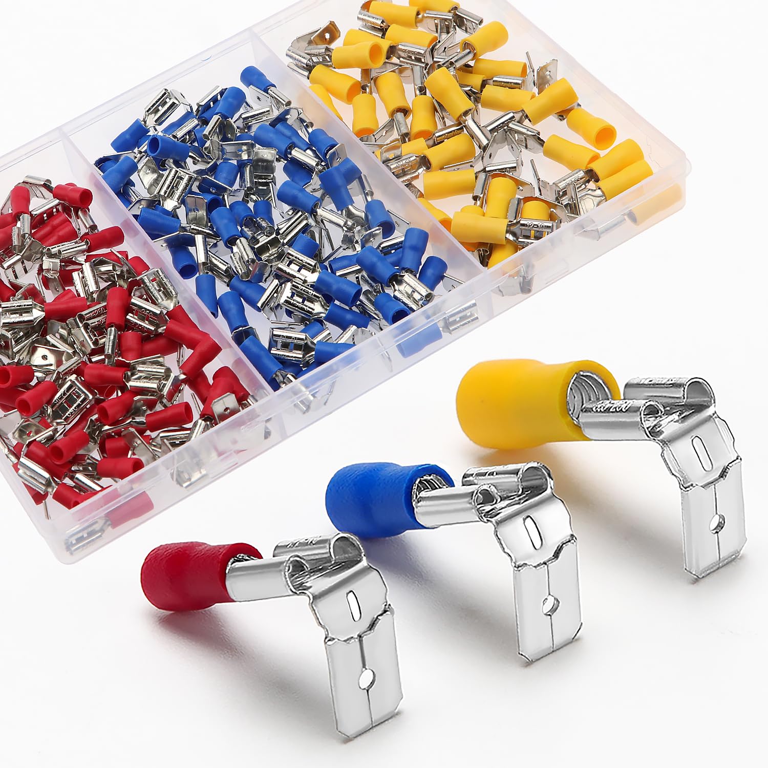 YIXISI 140 PCS Piggy Back Spade Electrical Connectors Crimp Terminal, Insulated Crimp Connectors Set