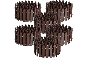 Kigley 6 Pcs 40 Inch Fairy Fence Wood Miniature Garden Picket Fence Decorations for DIY Plant Pot House Home Outdoor Diorama Project(Brown)
