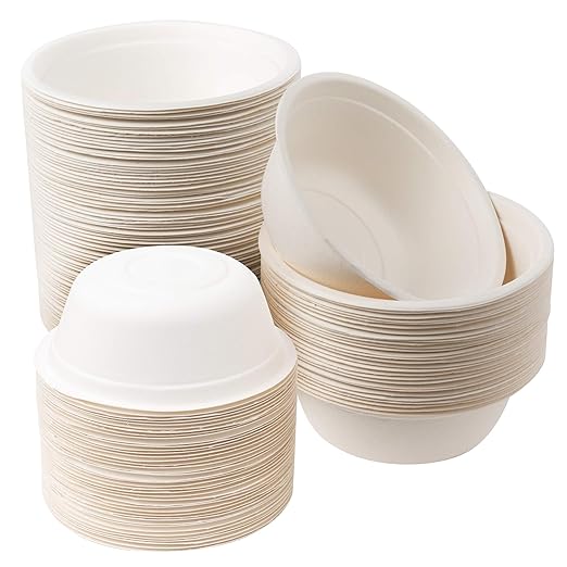 100 Premium Cuencos de Caña de Azúcar Desechables, 500ml ...