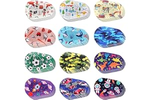 PANITAY 60 Pcs Adhesive Eye Patches for Kids Boys, 12 Styles Eye Patches Cute Boys Toddler Patch Bandages