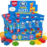 AMOS 4D Halal Gummy Blocks, Naturally Flavored Building Gummy Candy, 10 Snack Packs, 8.47 oz, Party Gifts &amp; Favors