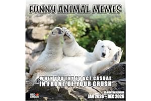 RED EMBER Funny Animal Memes 2026 Wall Calendar 12 Month | 12" x 24" Open | Thick & Sturdy Paper | Giftable | Calendar 2026