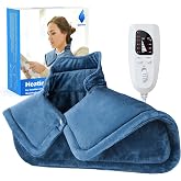 NIUONSIX Heating Pad for Neck Shoulders and Back, 2lb Weighted Heat Wrap | Electric Heat Pad 23"x17" 6 Heat Levels 4 Auto-Off Timers for Home Office Relaxation, Birthday Gifts for Women Men Mom Dad