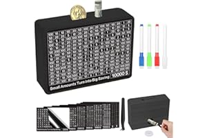 ZAYEEMI Money Saving Box Cash Vault Wooden Savings Challenge Box Piggy Bank for Adults Kids Budgeting and Savings Goals Coin Bank for Boys and Girls No Install Required (8 Amounts)