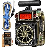 ZHIWHIS Shortwave Radio with Bluetooth and NOAA Alert, AM FM SW WB Small Radios with APP Control, Bass, SOS Alarm, Preset, T-Type Antenna, Emergency w/ 9.9 Ft Wire Antenna for Camping ZWS-777