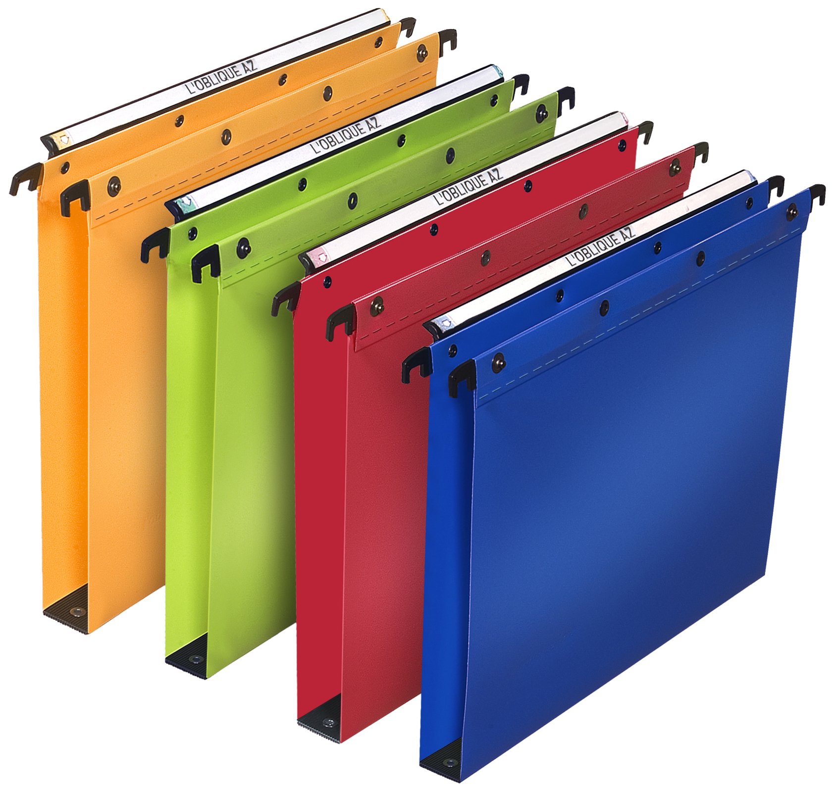L'Oblique AZ Suspension Files Assorted Colours- Pack of 10