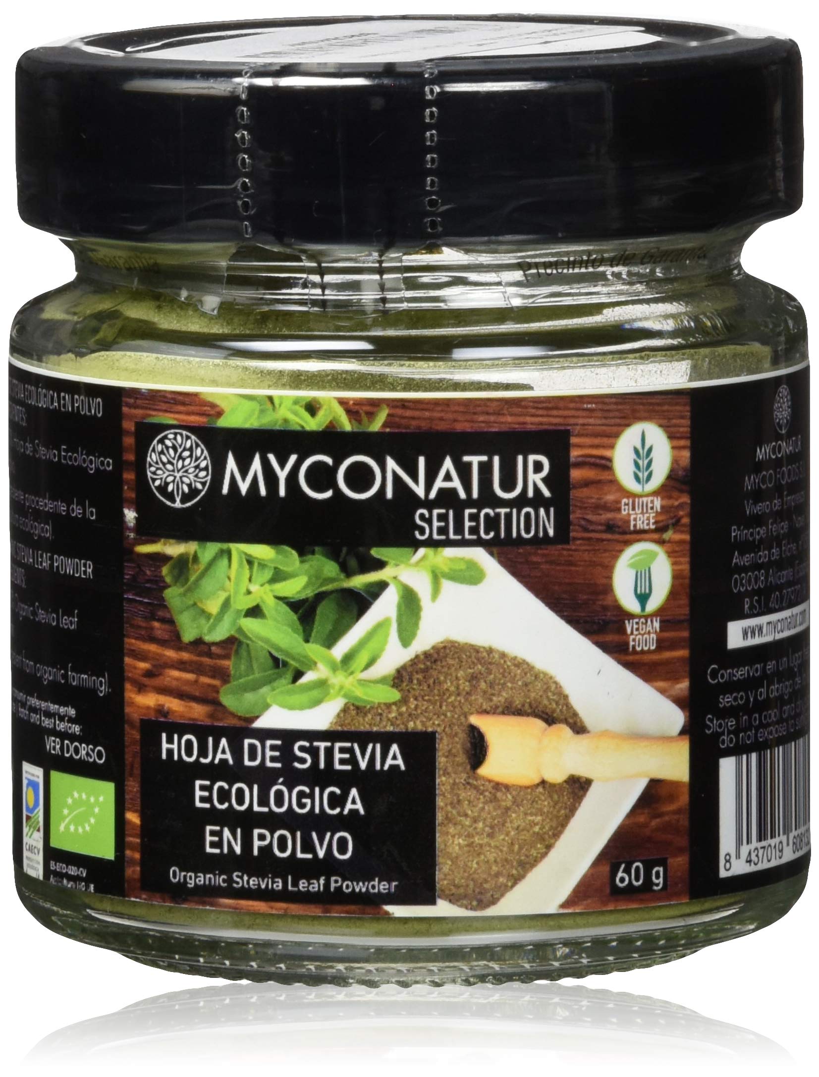 MYCOFOODS STEVIA SHEET POWDER, Black, Standard