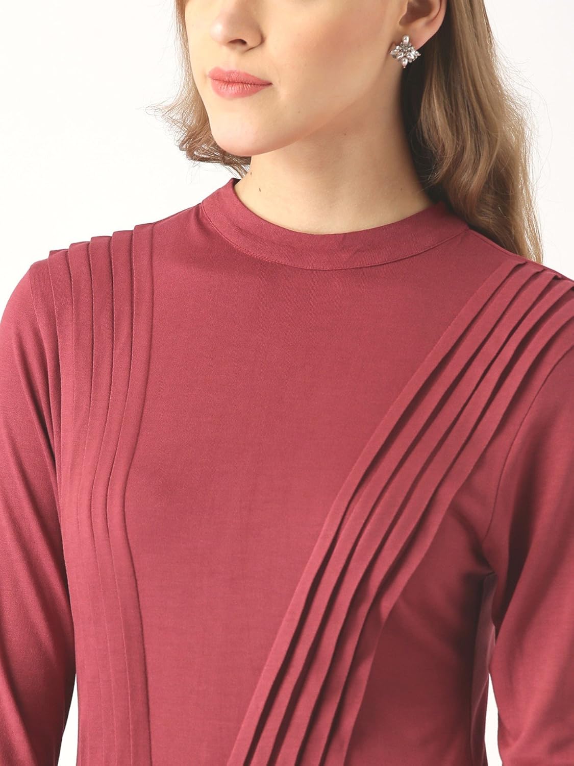 marie claire women's column dress (mc10258a--xs, maroon, x-small)