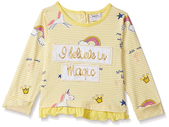 Baby Girls Striped Regular Fit T-Shirt