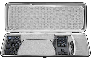 Geekria Keyboard and Mouse Combo TKL Case, Hard Shell Travel Carrying Bag for 80% Compact 87 Key Computer Mechanical Gaming Keyboard, Compatible with Logitech G915 TKL+G502 Mouse (Dark Gray)