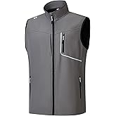 HOTSUIT Water Resistant Golf Vest for Men Lightweight Men’s Winter Vests Outerwear with 7 Pockets Softshell Fleece Vest