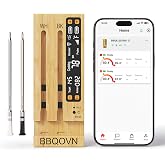 Wireless Meat Thermometer WiFi Sub-1G Unlimited Range 7 NIST Certified Sensors with 2 Temp Monitoring Ways &amp; Ambient Temp Digital Smart Base and App for BBQ, Smoker, Grill, Oven