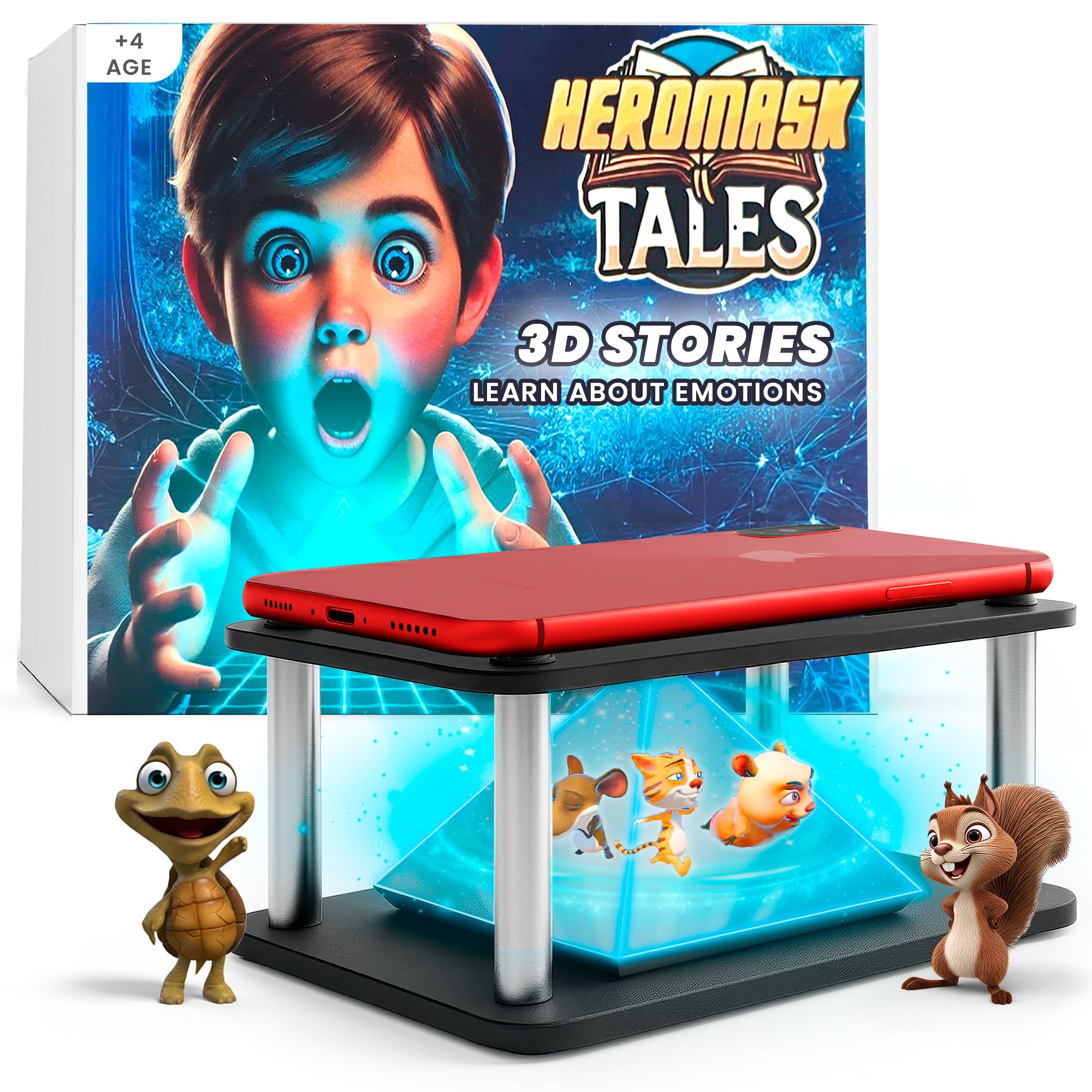 Heromask Tales: 3D Stories in 5 Languages | Gift Ages 4-10 | Innovative Educational Hologram | Narrated by Native Storytellers in Multiple Languages to Develop Kids' Emotional Intelligence (Small)