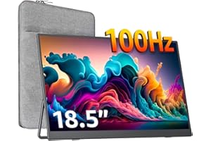 cocopar Portable Monitor 18.5 Inch 1080P FHD 100Hz 125% sRGB Travel Monitor with Speaker HDMI USB-C Second Screen for Laptop 