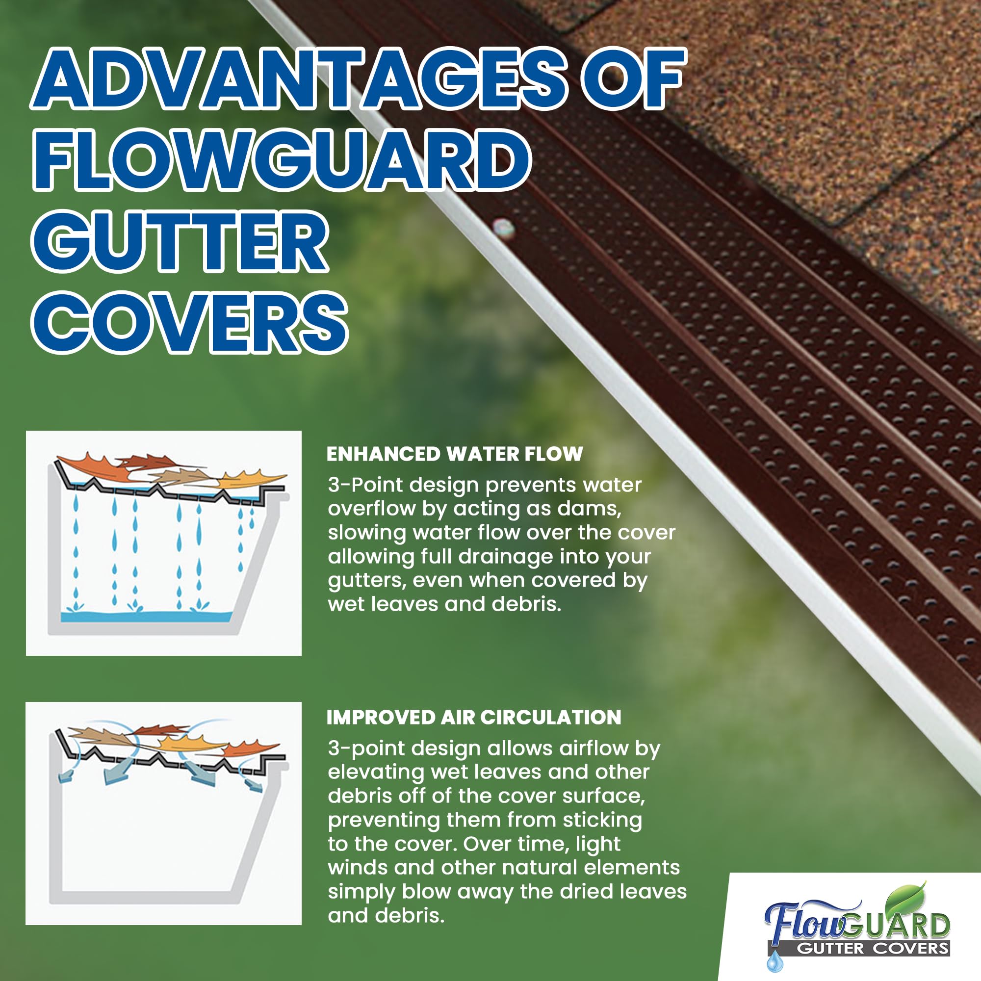FlowGuard Premium 50Year Gutter Cover System Brown 5 Inch Aluminum