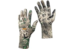 WOLFHUNT Lightweight Camouflage Hunting Gloves, Elastic Camo Gloves Touchscreen, Men/Women Anti-Slip Camouflage Archery Glove
