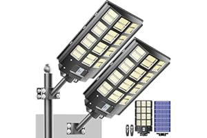IOBZSM Solar Street Light Outdoor Waterproof Commercial Parking Lot Lights Motion Sensor 8200W LED Floodlight Dusk to Dawn, Outside Solar Lights for Yard Garden Pathway Patio