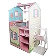Olivia's Little World - All in One 16-18 inch Baby Doll Wooden Nursery Center - Double Sided Dollhouse for Baby Dolls with Swings - Multi- Functional Changing Station - Pink & Blue
