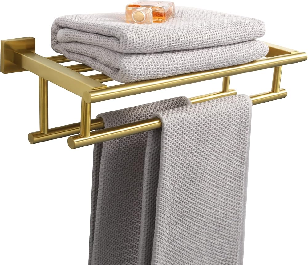 Sayayo Towel Rail Wall Mounted 16 inch SUS304 Brushed Gold EGZ8040-G