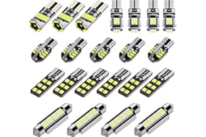 Justech 22Pieces Dome Light LED Interior Car Lights 194 168 2825 C5W Car Bulb Kit Set Interior Replacement Bulbs 6000K Xenon White with Acrowbar for Car Map Door Courtesy