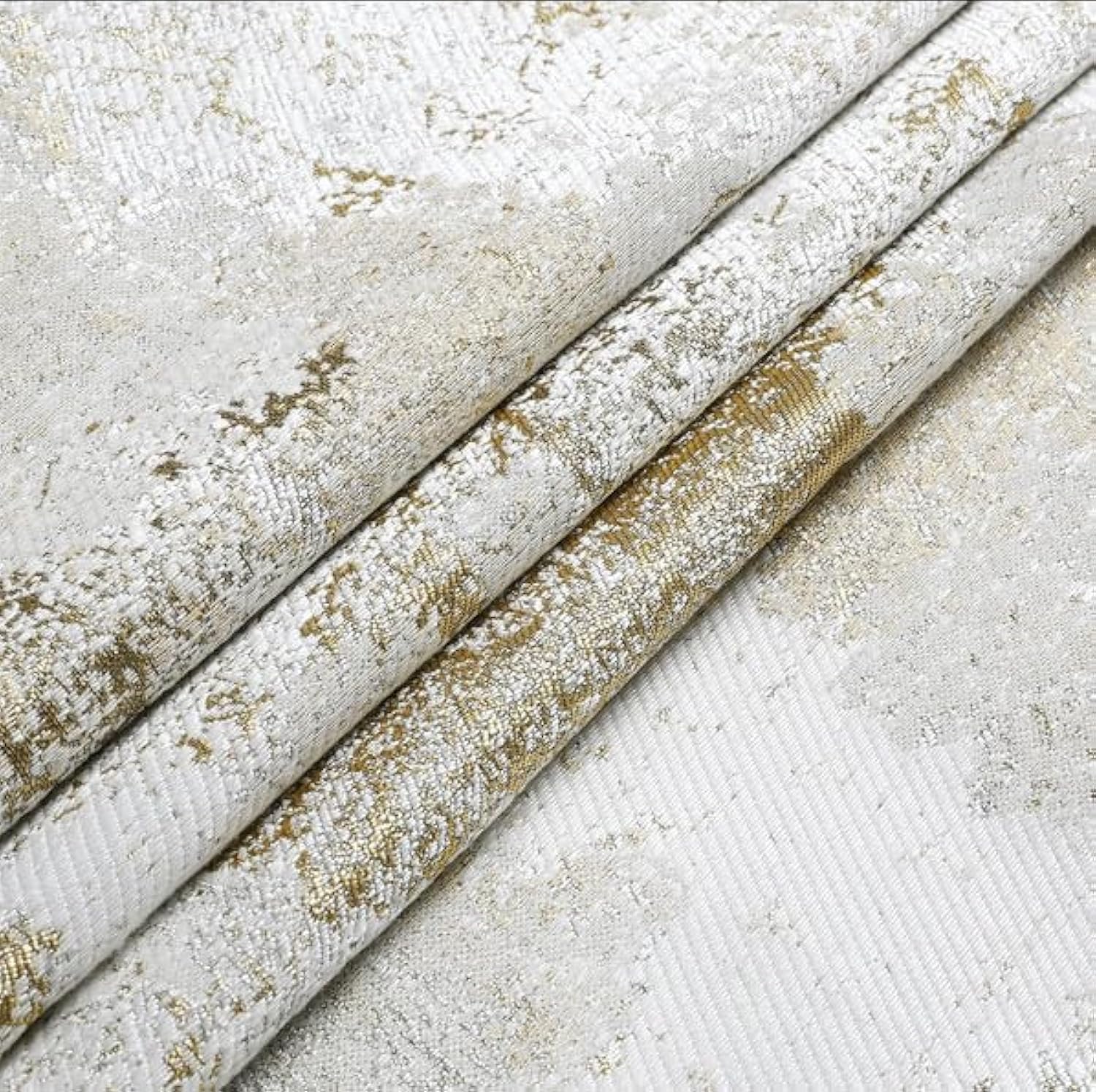 Majestic Giftware Premium Jacquard Fabric (1329-38X280) | 38″ Wide X 280″ Length White Gold Tree Cloth for Table Runner, Upholstery, Pillows & Window Treatments | Soft & Washable Cloths for Home
