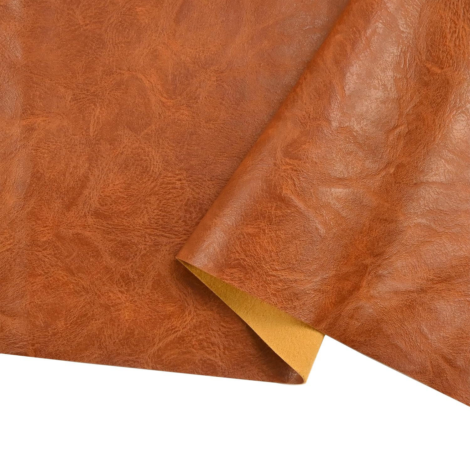 Photo 1 of 200cm x 140cm ?79 x 54 Inch? Soft Leather Fabric - Faux Leather Fabric -1mm Thick for Upholstery - DIY Crafts - Light Brown Crazy Horse Distress