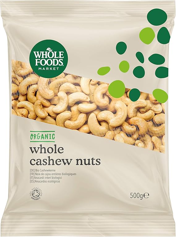 Whole Foods Market Organic Whole Cashew Nuts, 500g Amazon.co.uk Grocery