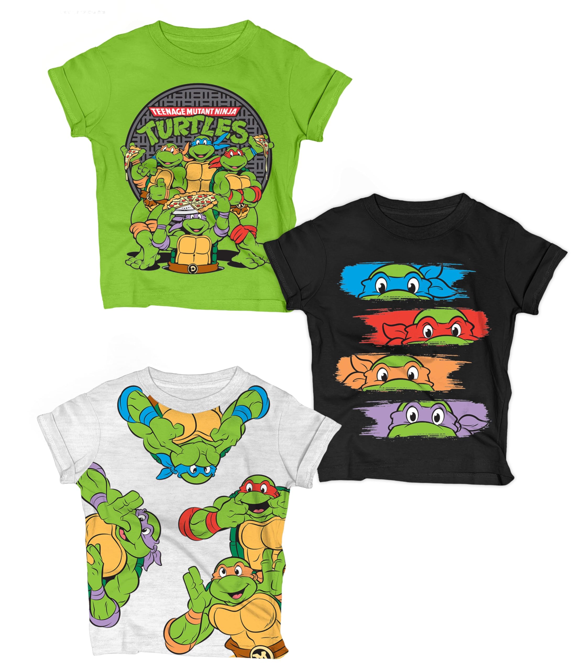 Photo 1 of TMNT Ninja Turtles T-Shirt Outfit Boy Tee Toddlers Birthday to Kids Clothes 12 GyH/Bk/Gn SS
